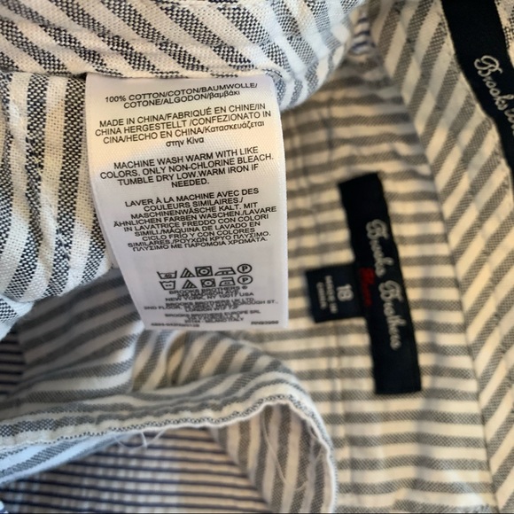 Brooks Brothers Red Fleece Boys Blue/White Sear Sucker Pants - Picture 7 of 11